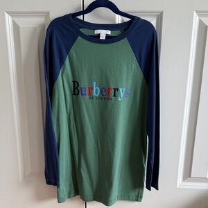 Burberry Kids Green and Navy Tee size 14